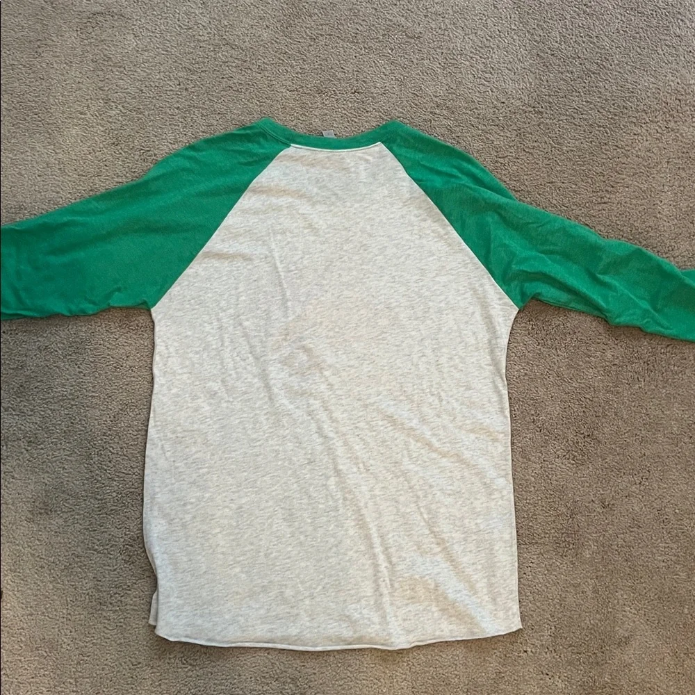 'Ho Ho Home' Texas Green and Heather Gray Raglan Long Sleeve Graphic Tee-size M - Picture 6 of 6